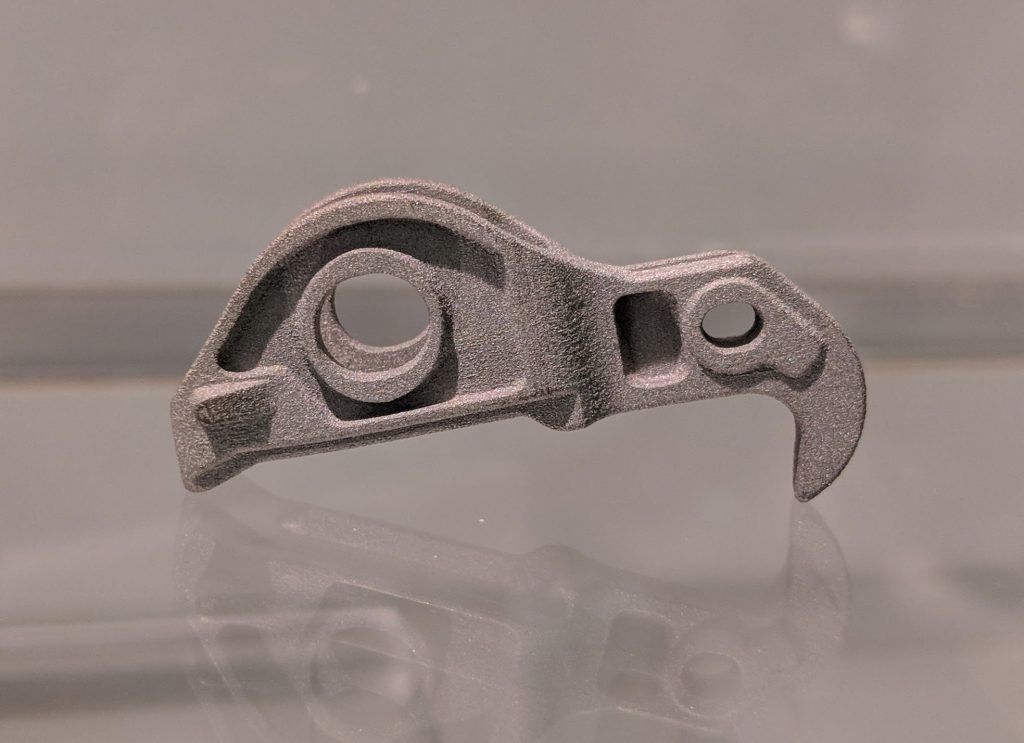 A 3D printed roller finger follower from HPâs Metal Jet system in 316L stainless steel. A 3D printed roller finger follower from HPâs Metal Jet system in 316L stainless steel.